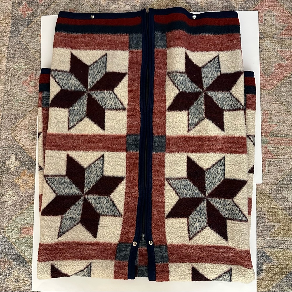 Vintage Biederlack of America Cuddle Wrap Blanket Zip Snap Boho U.S.A. - Picture 3 of 4